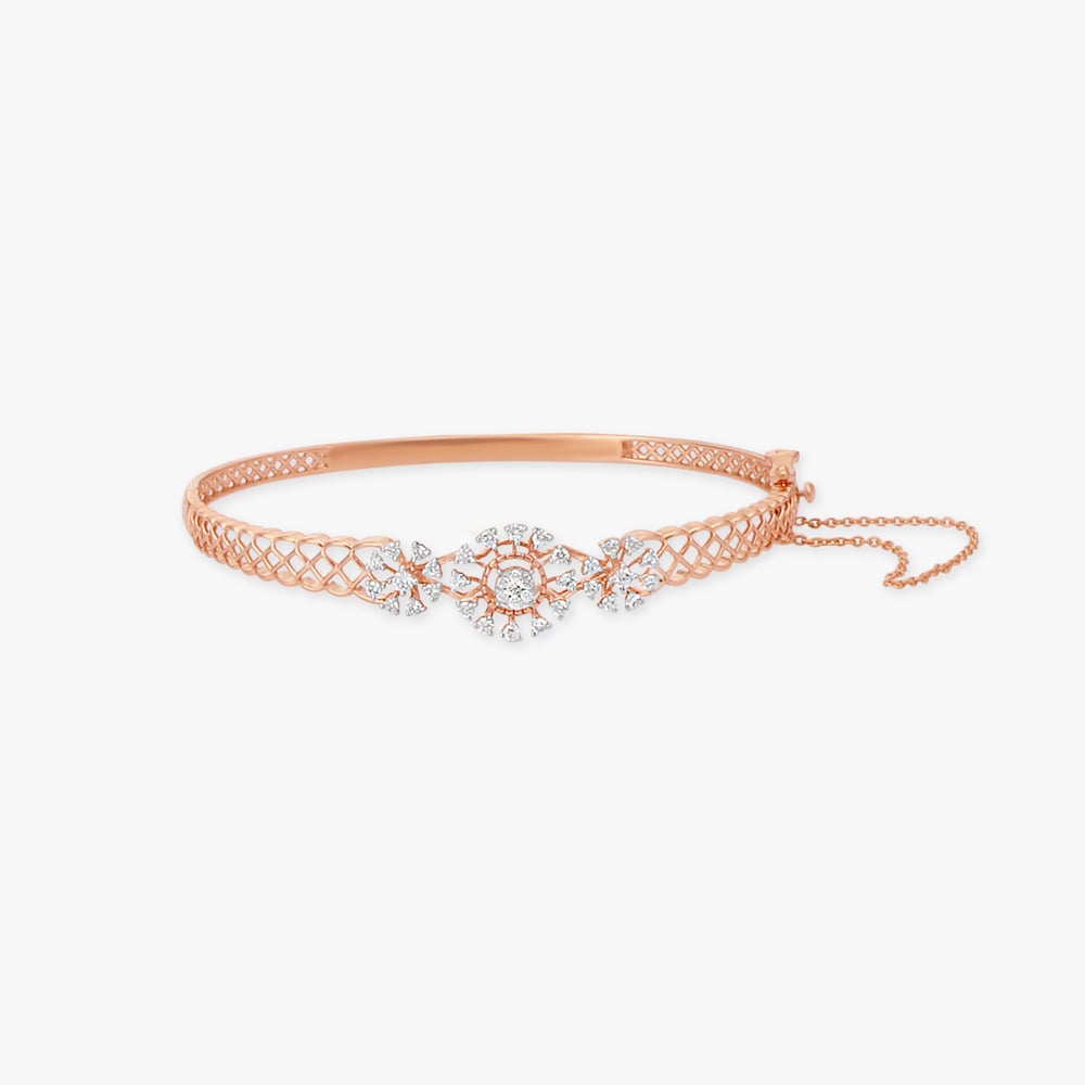 

Delicate Floral Diamond Bangle