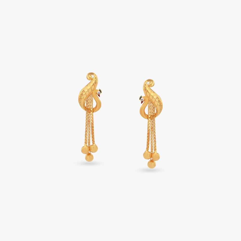 

Swan Cascade Gold Drop Earrings