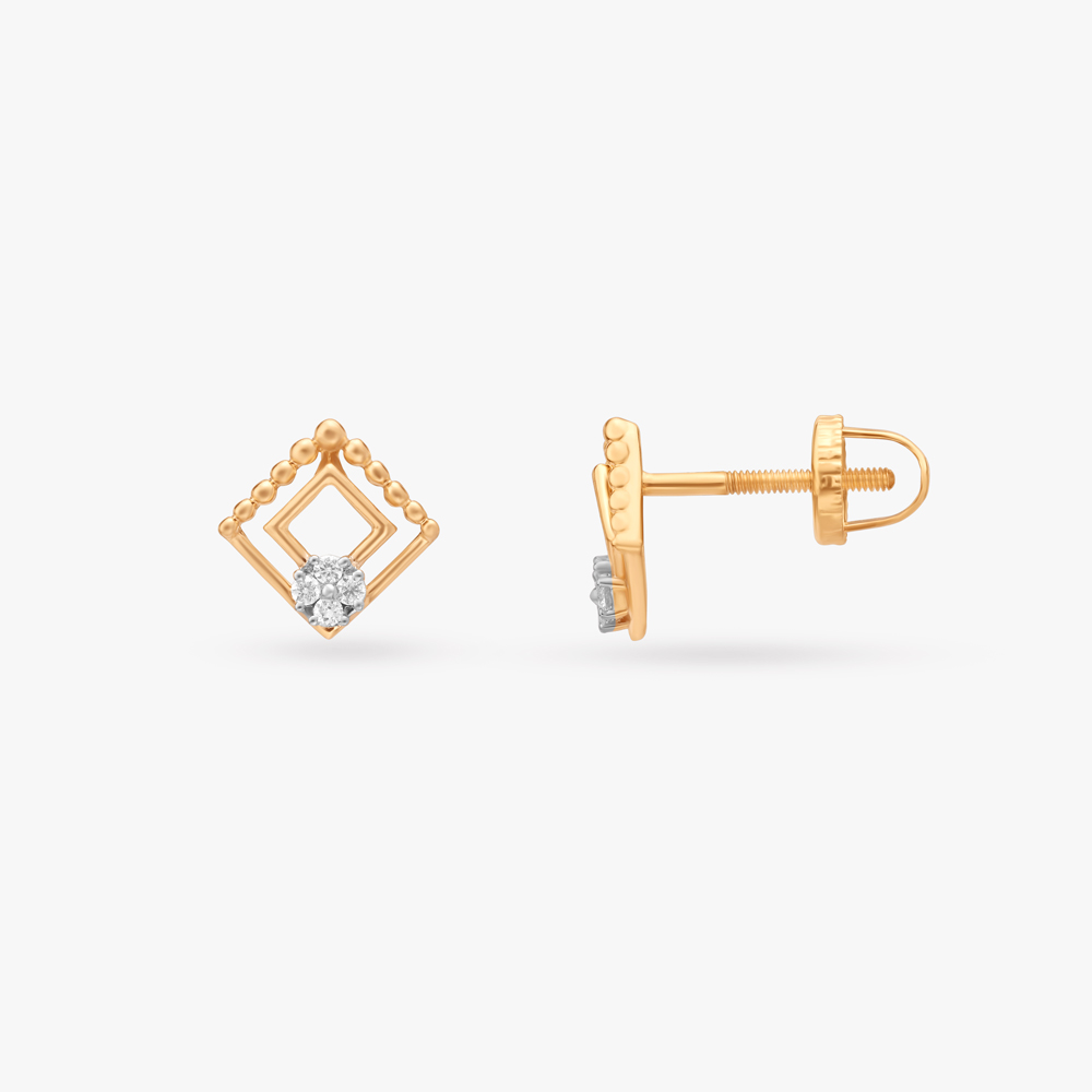 Serene Geometry Diamond Stud Earrings,,hi-res image number null