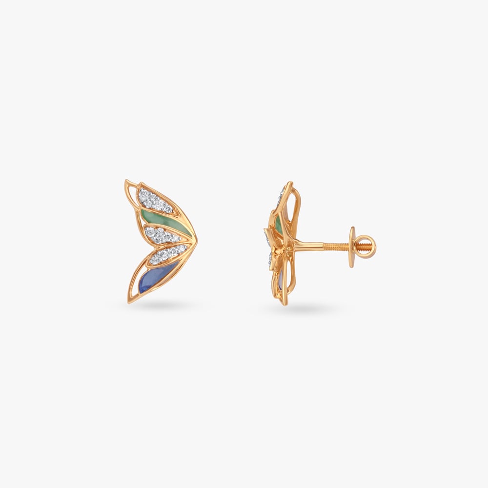 Colourlift Wing Diamond Stud Earrings,,hi-res image number null