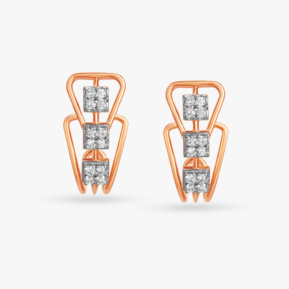 Charming Bali Diamond Stud Earrings