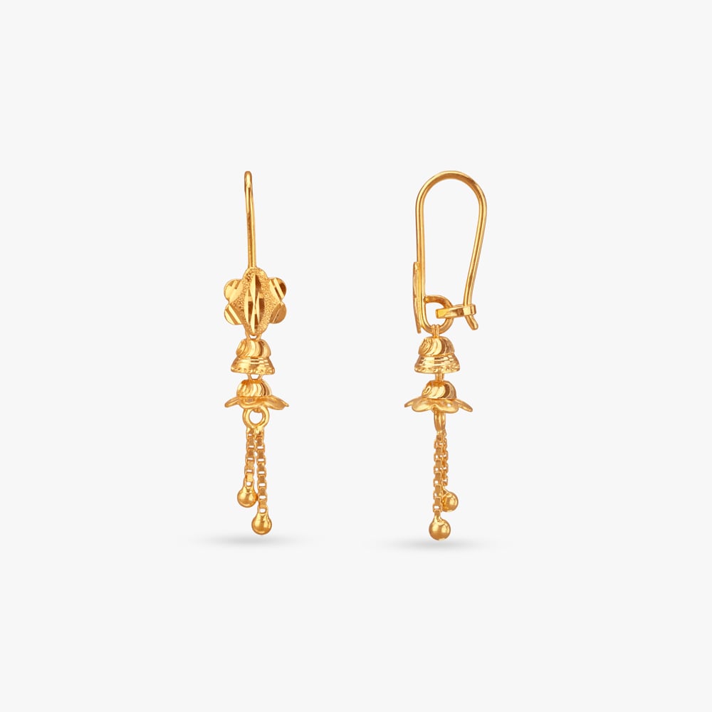 

Lotus Bell Gold Hoop Earrings