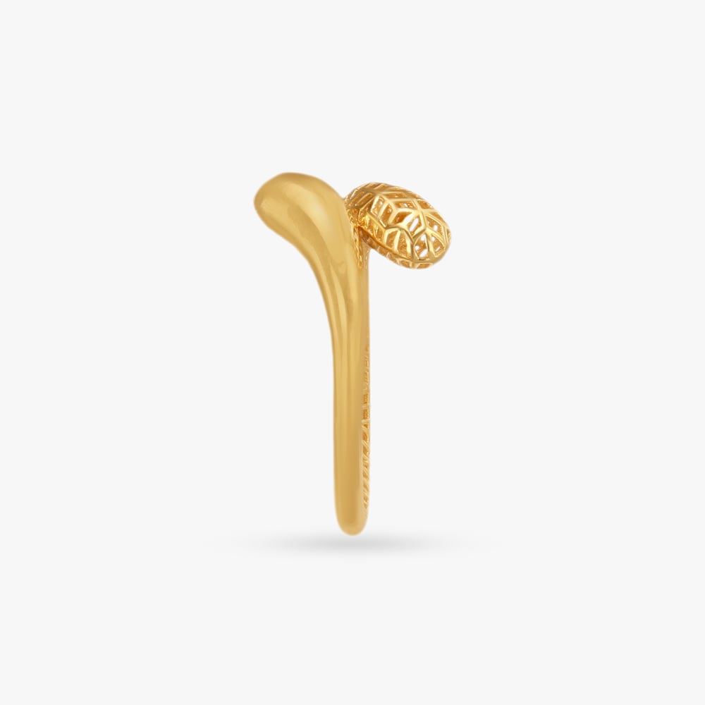 Sculpted Elegance Gold Finger Ring,,hi-res image number null