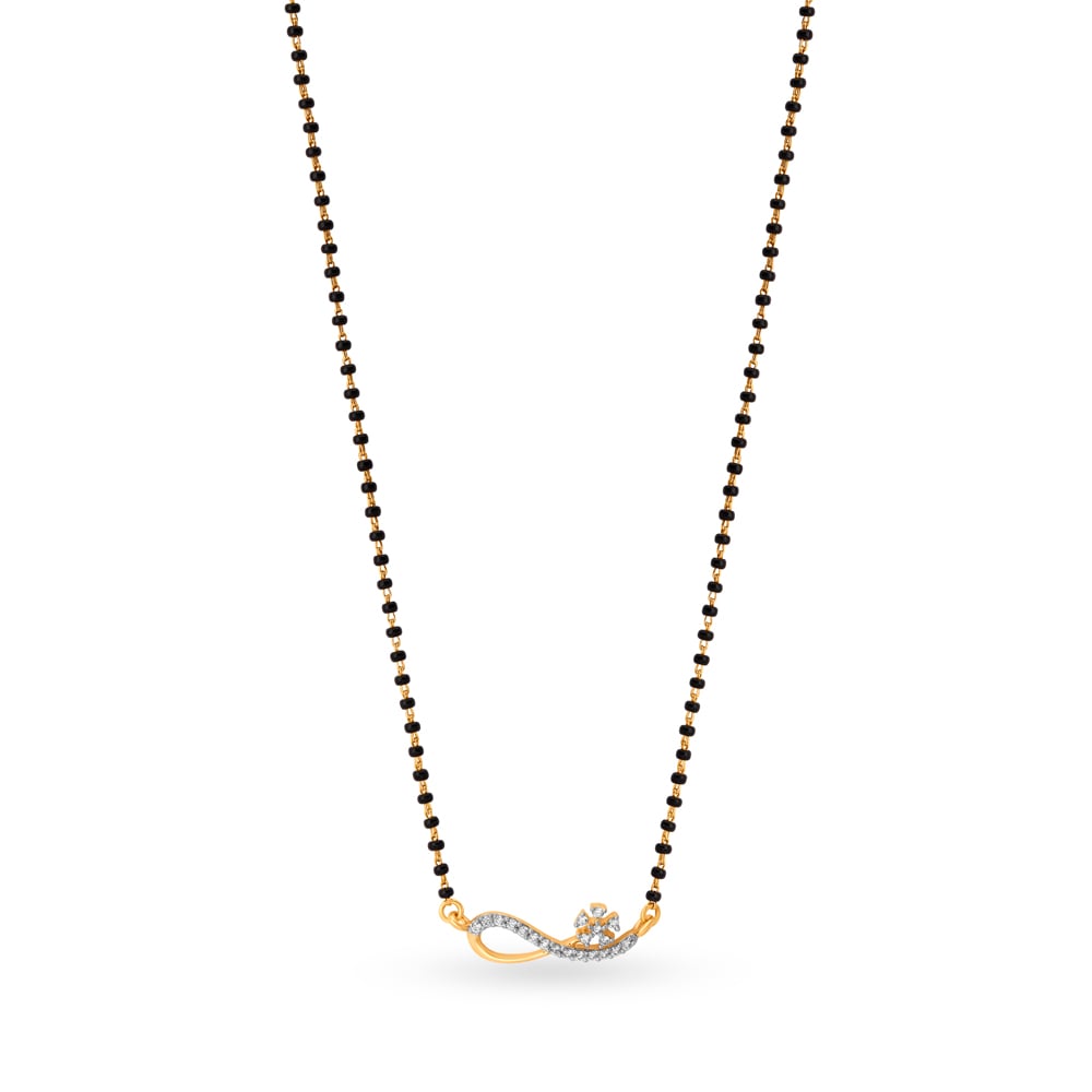 Infinity Floral Diamond Mangalsutra,,hi-res image number null