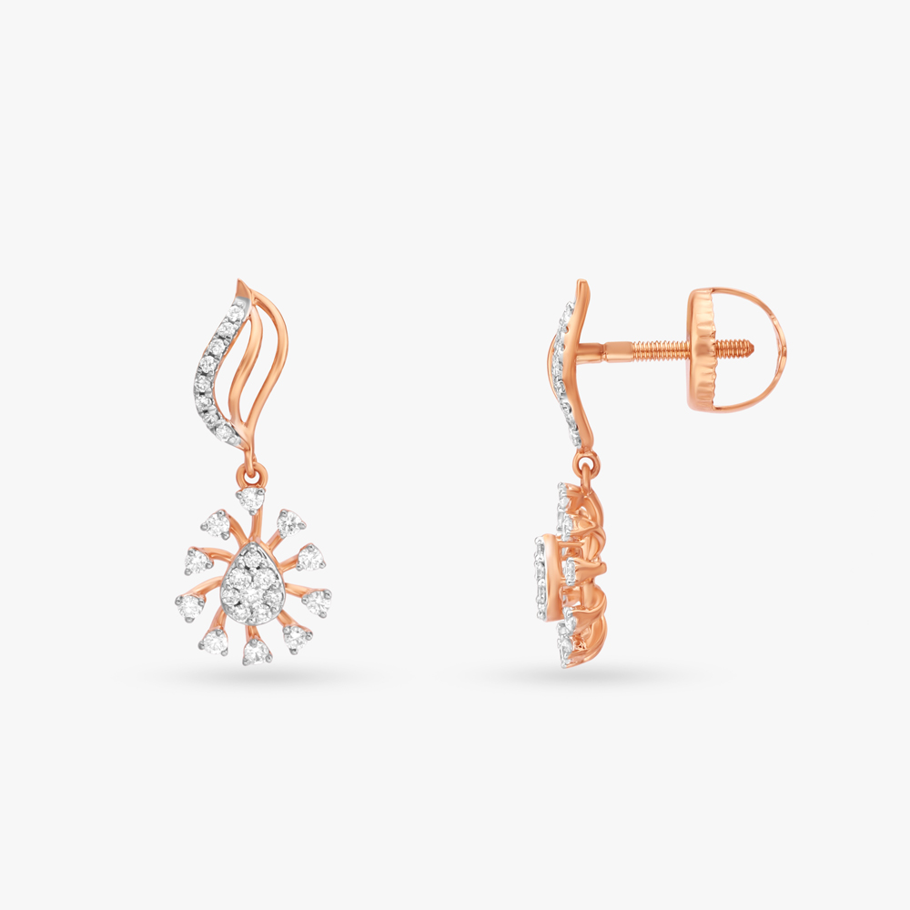 Botanical Diamond Drop Earrings,,hi-res image number null