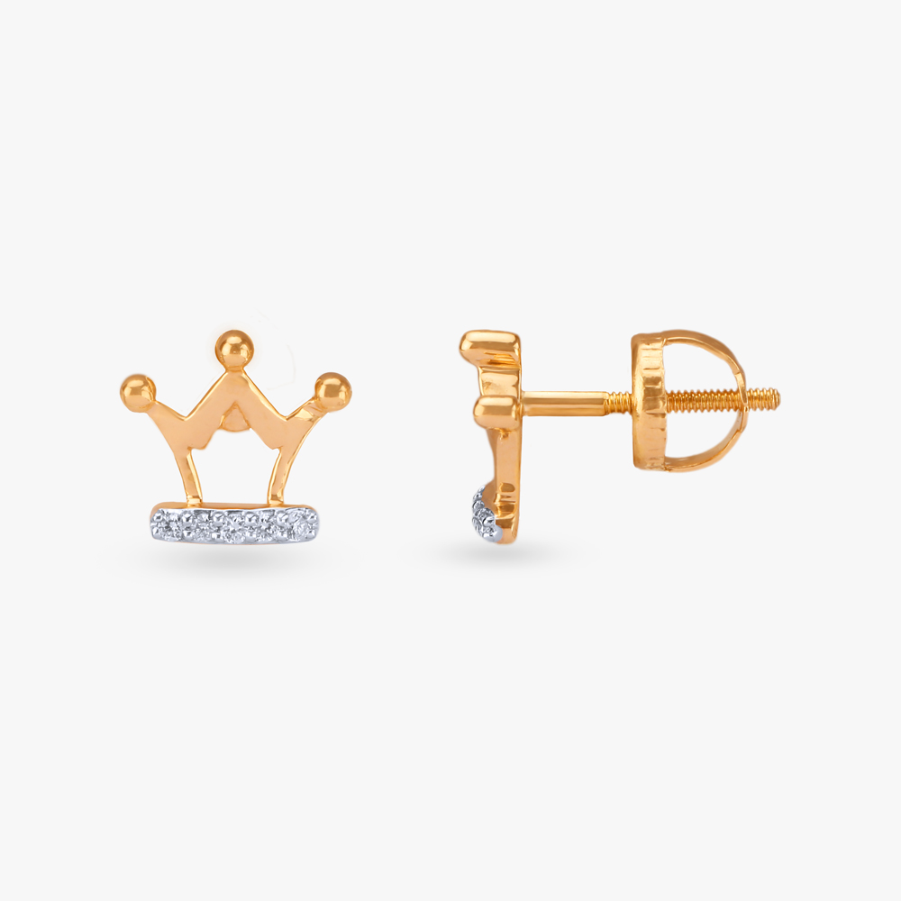 Royal Sparkle Diamond Stud Earrings for Kids,,hi-res image number null