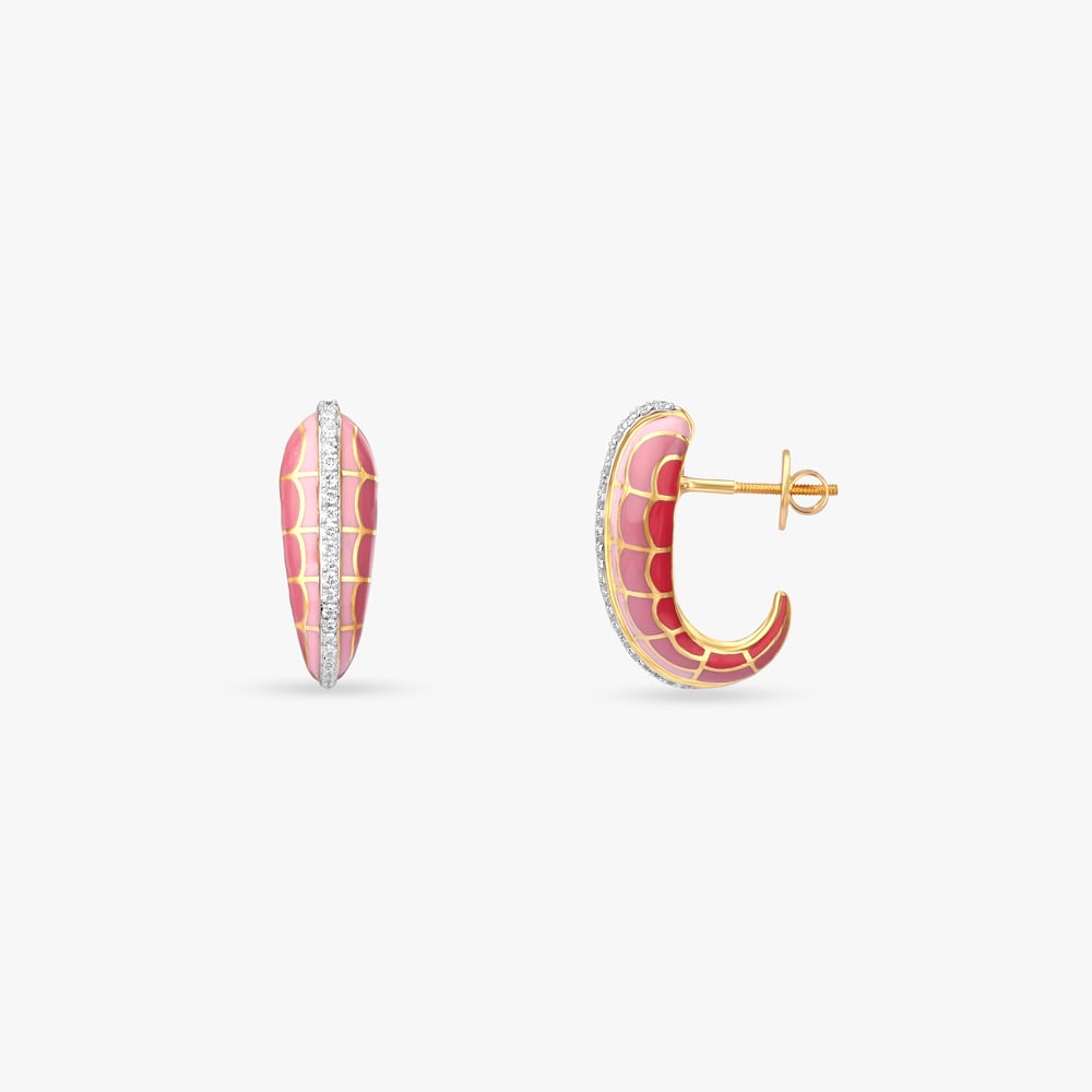Rosy Trail Diamond Hoop Earrings,,hi-res image number null