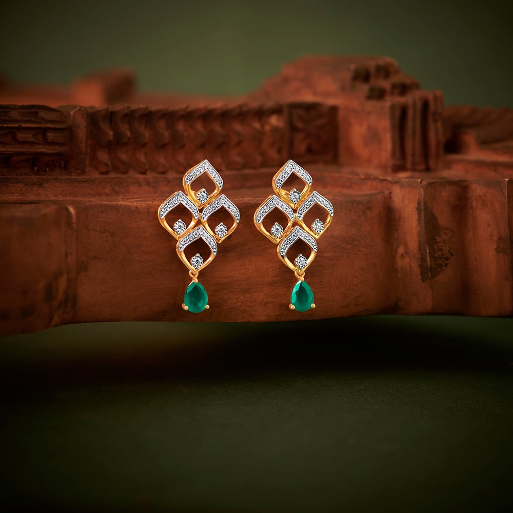 Fancy Contemporary Diamond Drop Earrings,,hi-res image number null