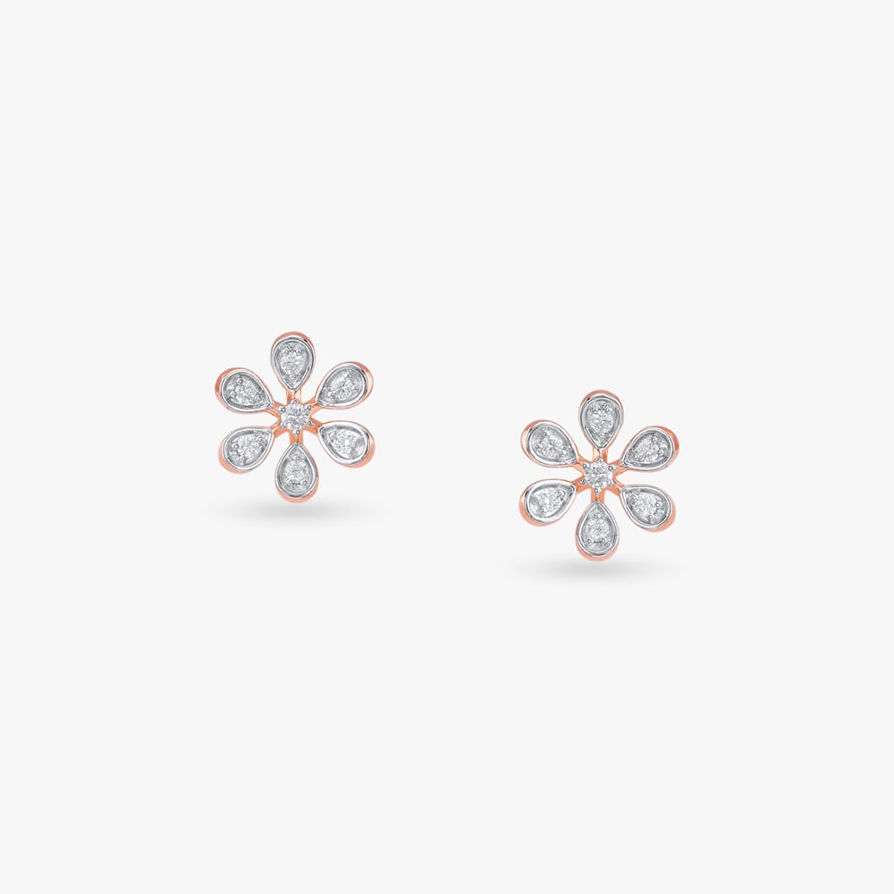 Petal Bloom Diamond Stud Earrings,,hi-res image number null