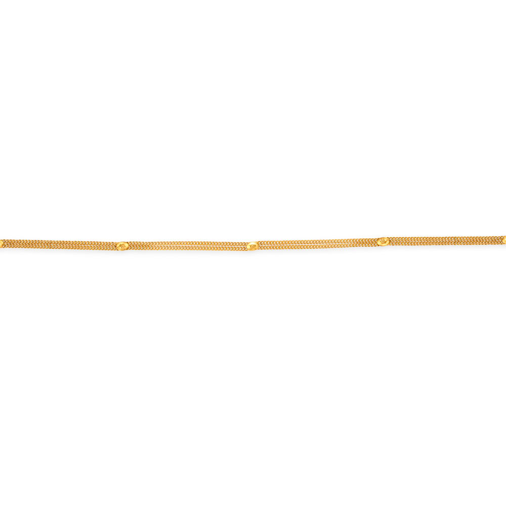 Exuberant 22 Karat Yellow Gold Floral Triple Strand Necklace,,hi-res image number null