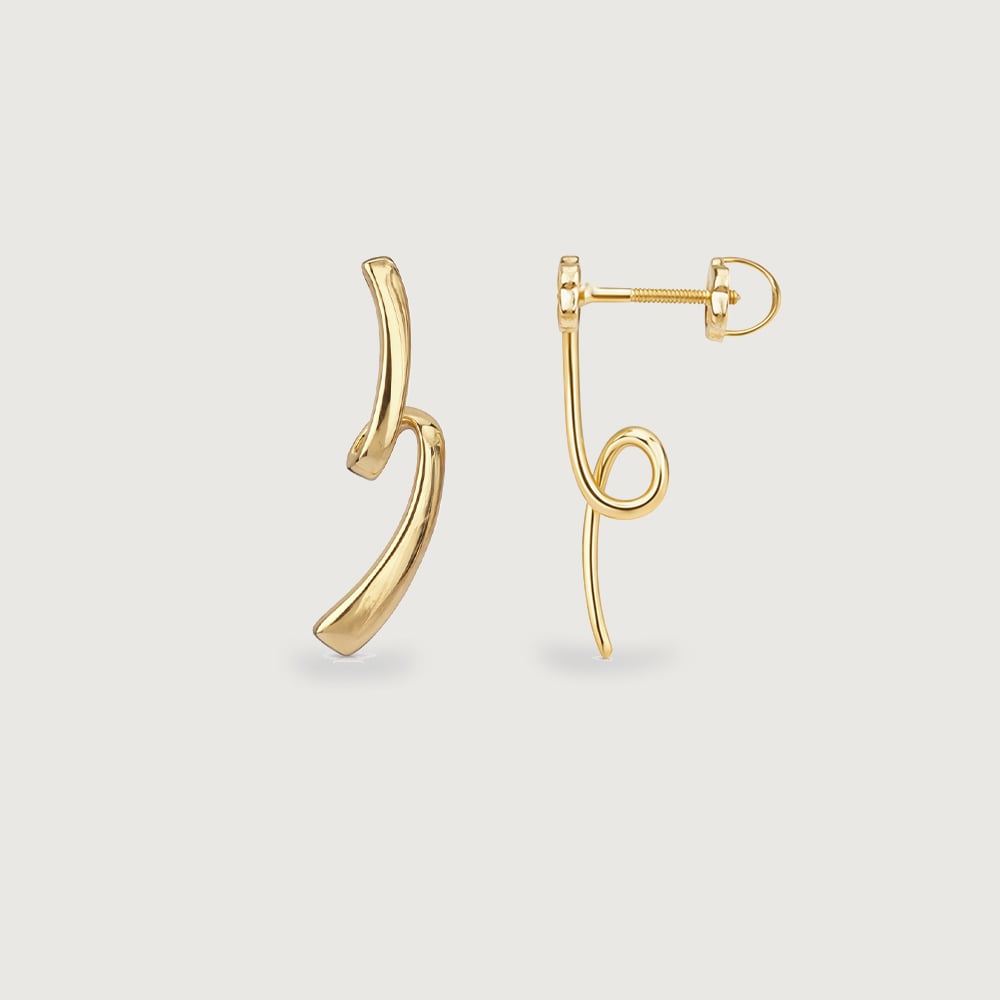 Sculpted Twist Gold Stud Earrings,,hi-res image number null