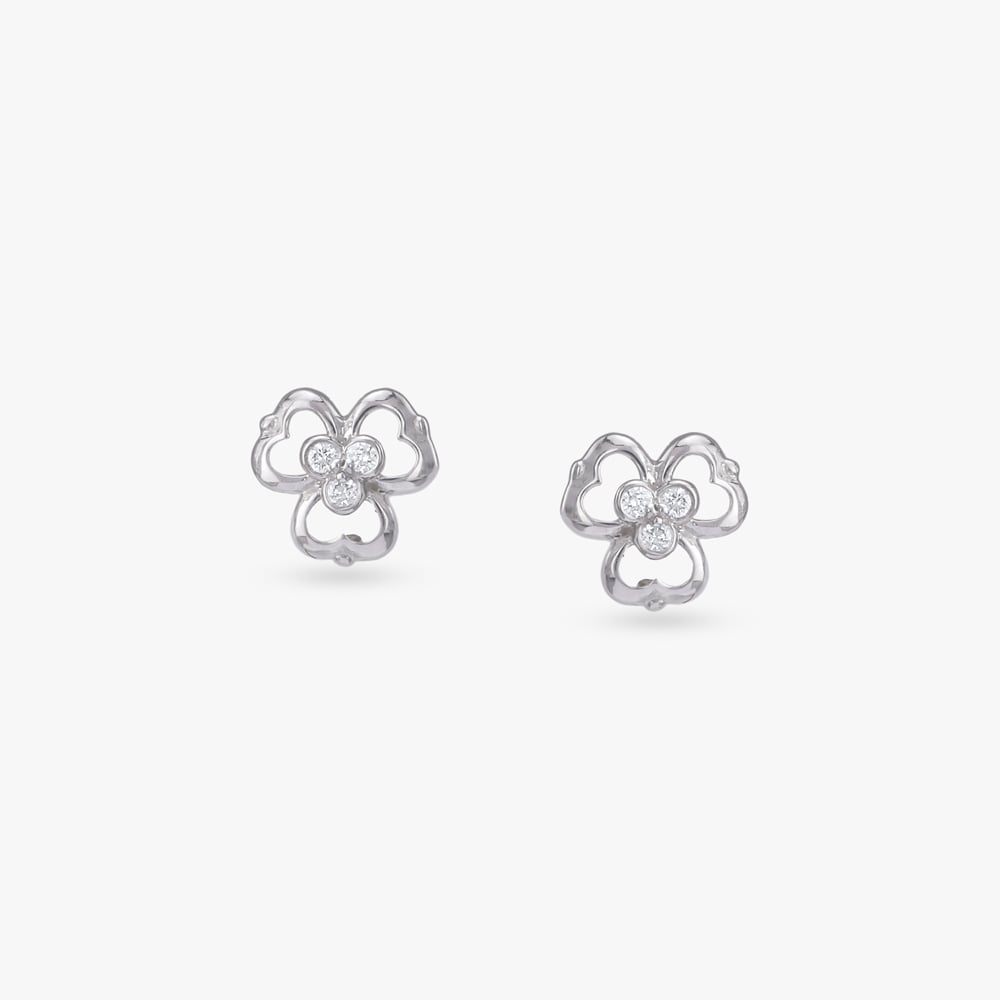Floral Spark Diamond Stud Earrings,,hi-res image number null