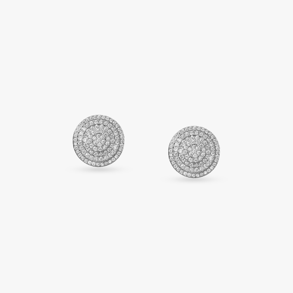 Glitter Disc Diamond Pendant with Chain and Earrings Set,,hi-res image number null