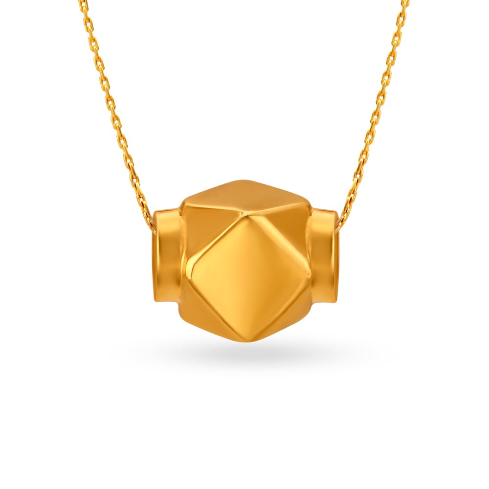 Charming Geometric Gold Thali Pendant