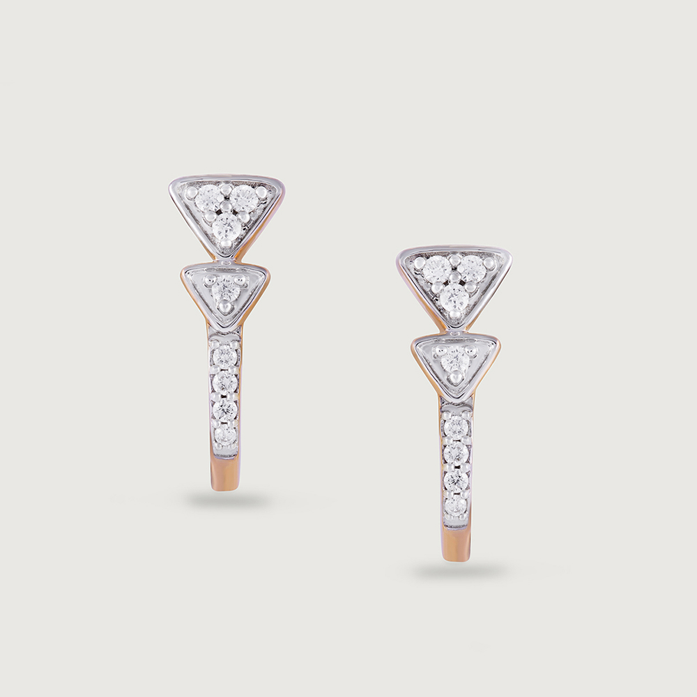 Exquisite Twirls Gold & Diamond Hoop Earrings,,hi-res image number null