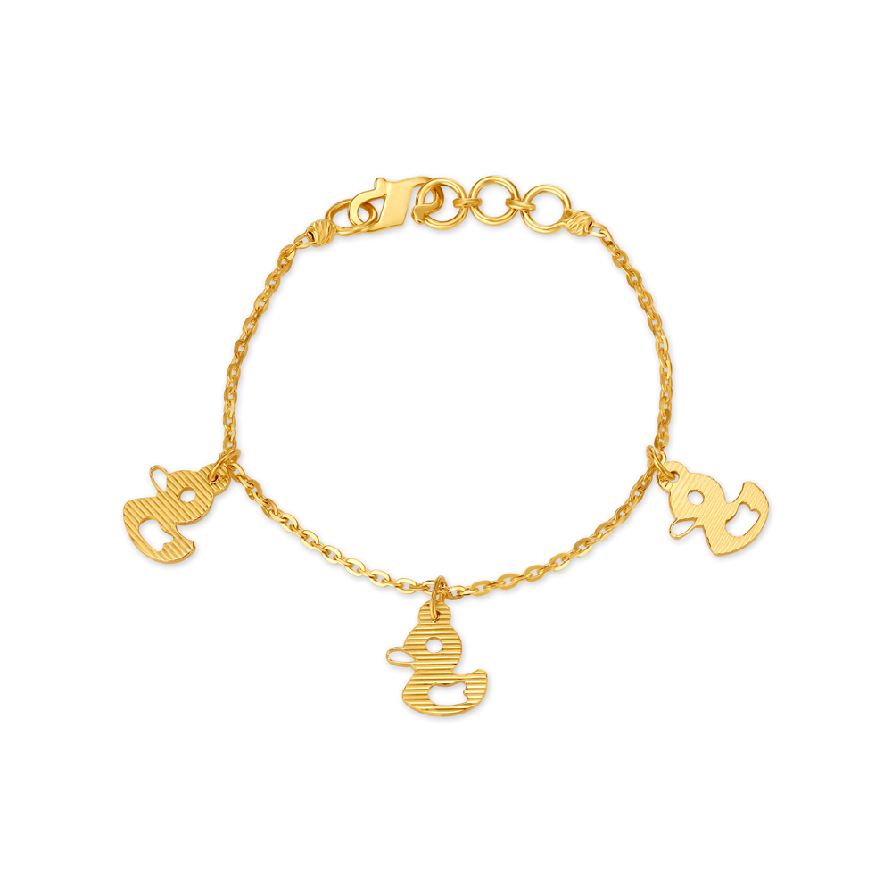 Cute Duck Gold Bracelet For Kids,,hi-res image number null