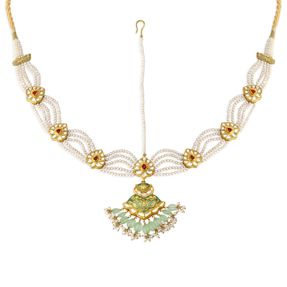 Exquisite Gold and Kundan Work Matha Patti