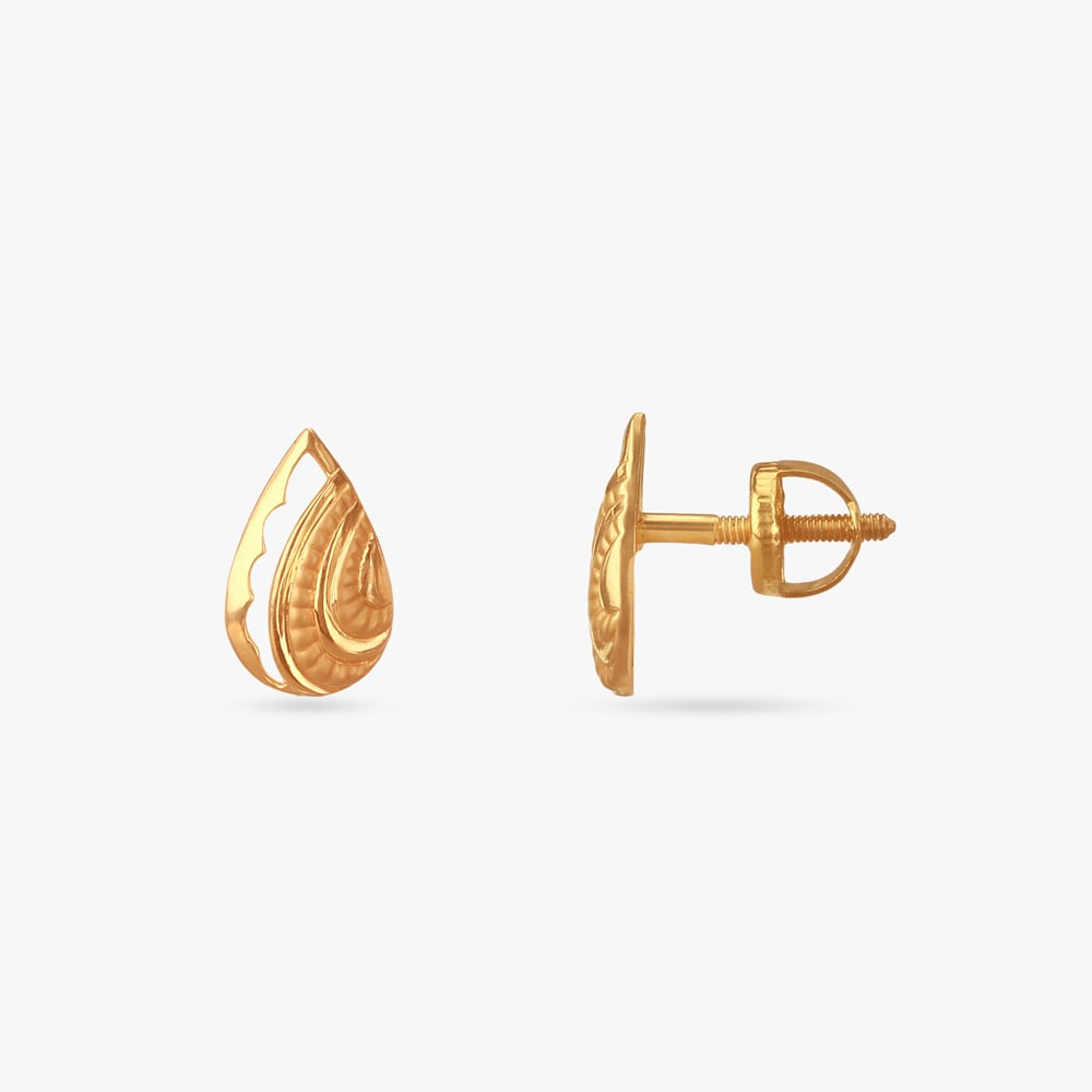 

Ripple Edge Gold Stud Earrings