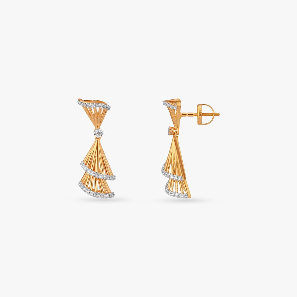 Layered Arcs Diamond Drop Earrings,,hi-res image number null