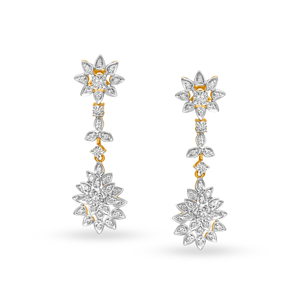 Enchanting Yellow And White Gold And Diamond Floral Foliage Necklace Set,,hi-res image number null