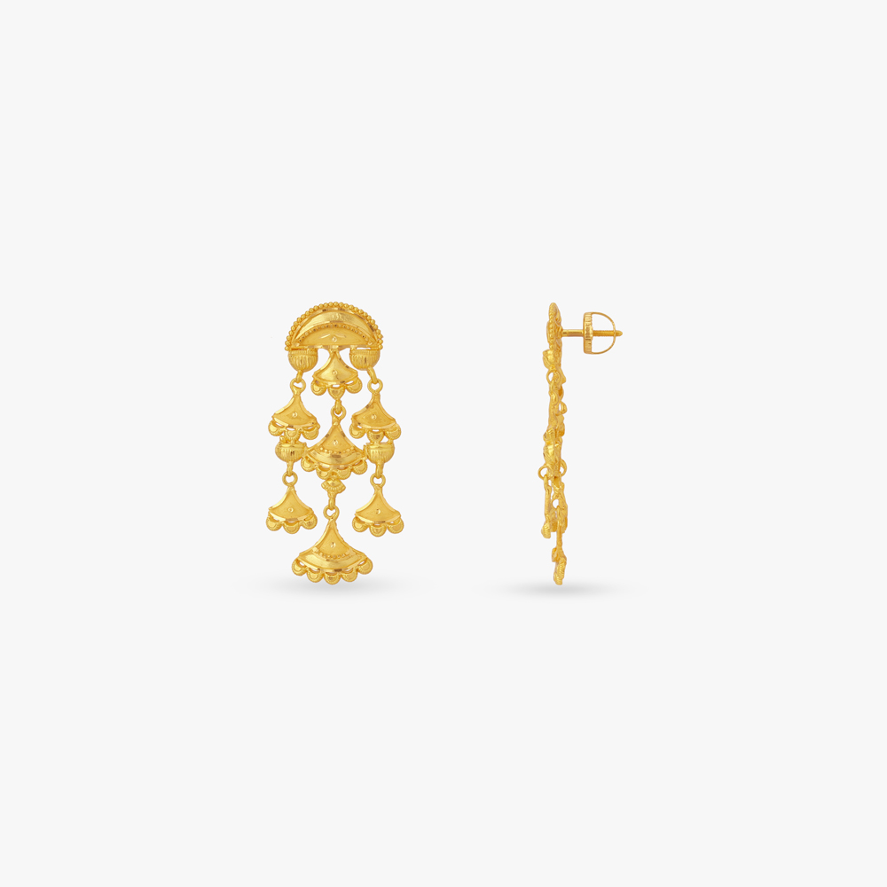 Jhalar Drape Gold Necklace Set,,hi-res image number null