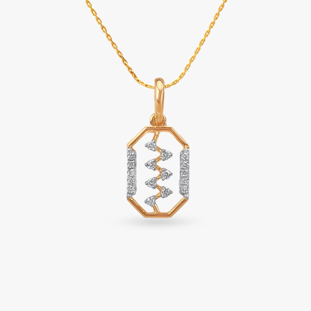 Edgy Glint Diamond Pendant,,hi-res image number null