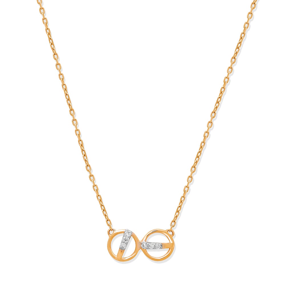 14KT Yellow Gold Delicate Radians Diamond Pendant with Chain,,hi-res image number null