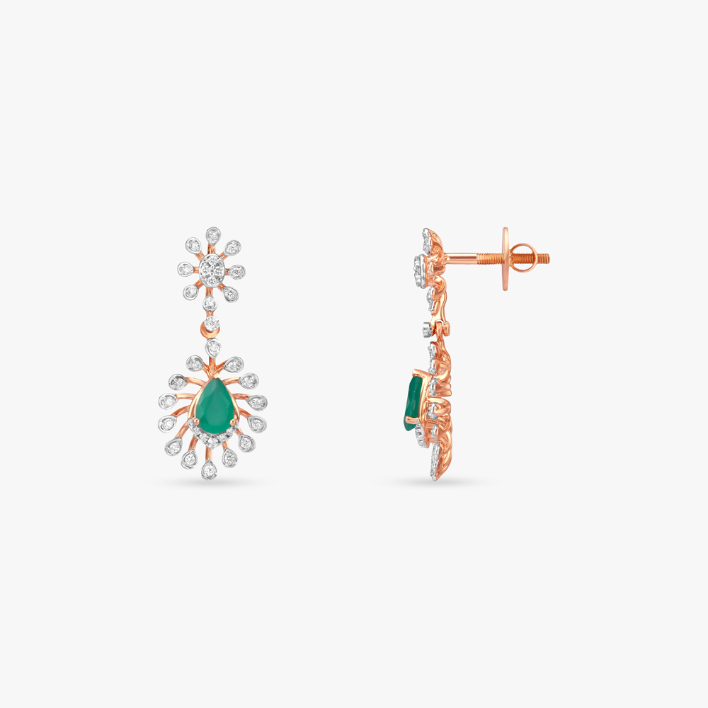 Solar Bloom Diamond Drop Earrings,,hi-res image number null