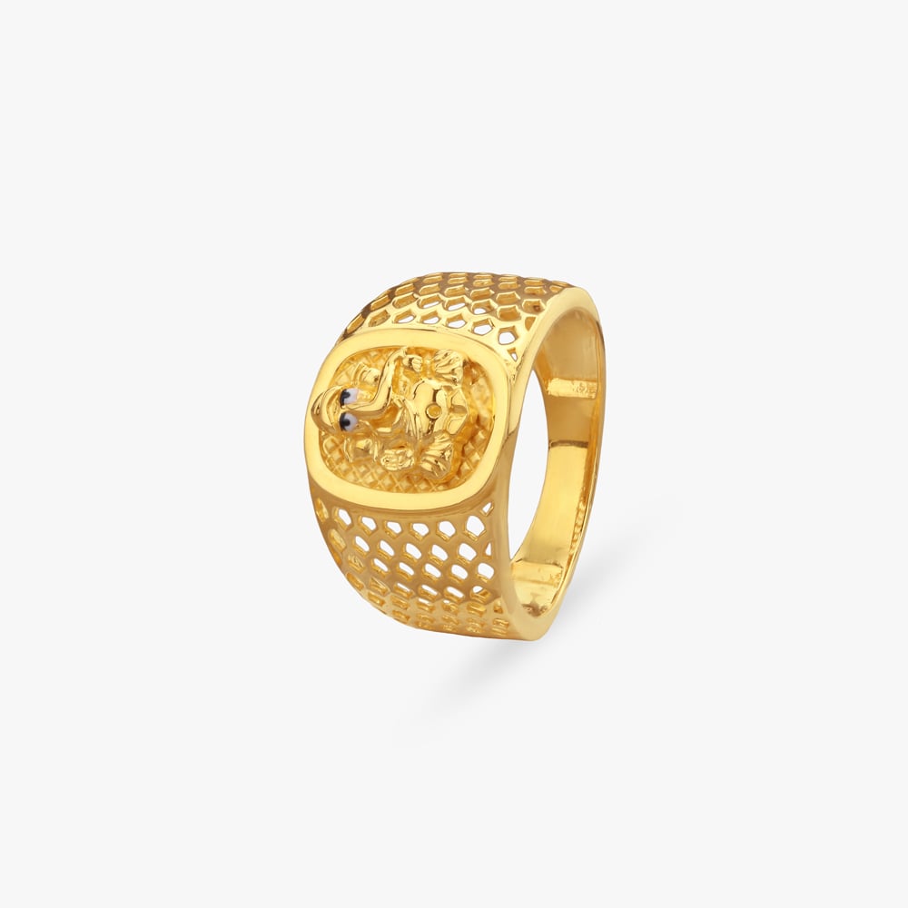 Divine Frame Gold Ring for Men,,hi-res image number null
