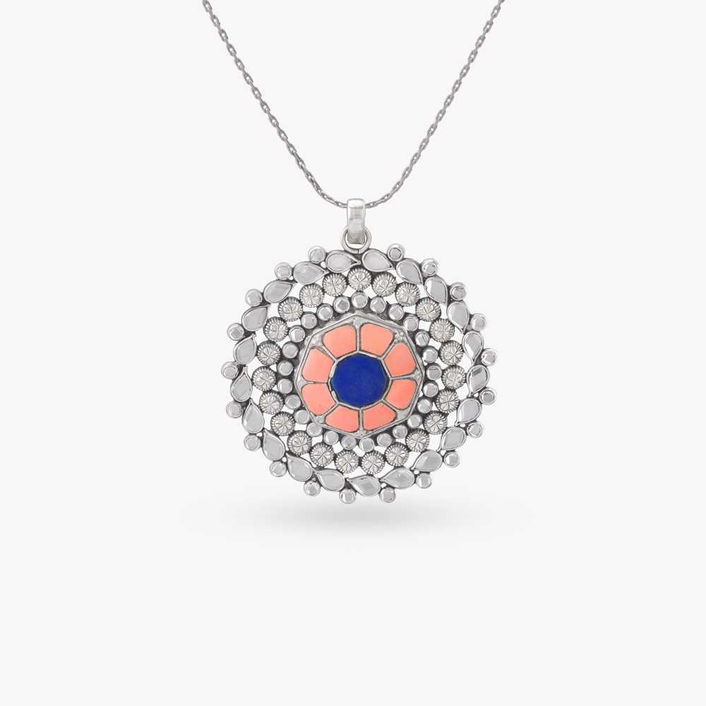Bloom Medallion Silver Pendant,,hi-res image number null