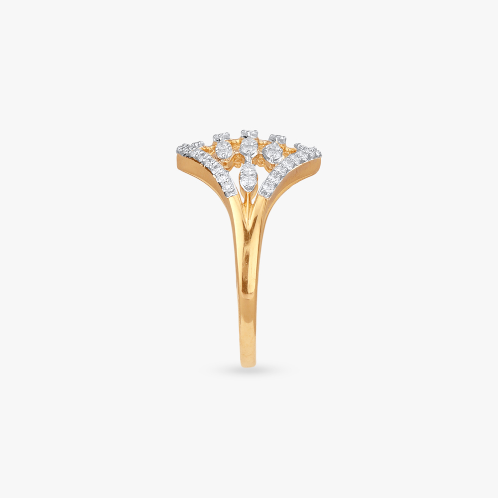 Bold Lattice Diamond Finger Ring,,hi-res image number null