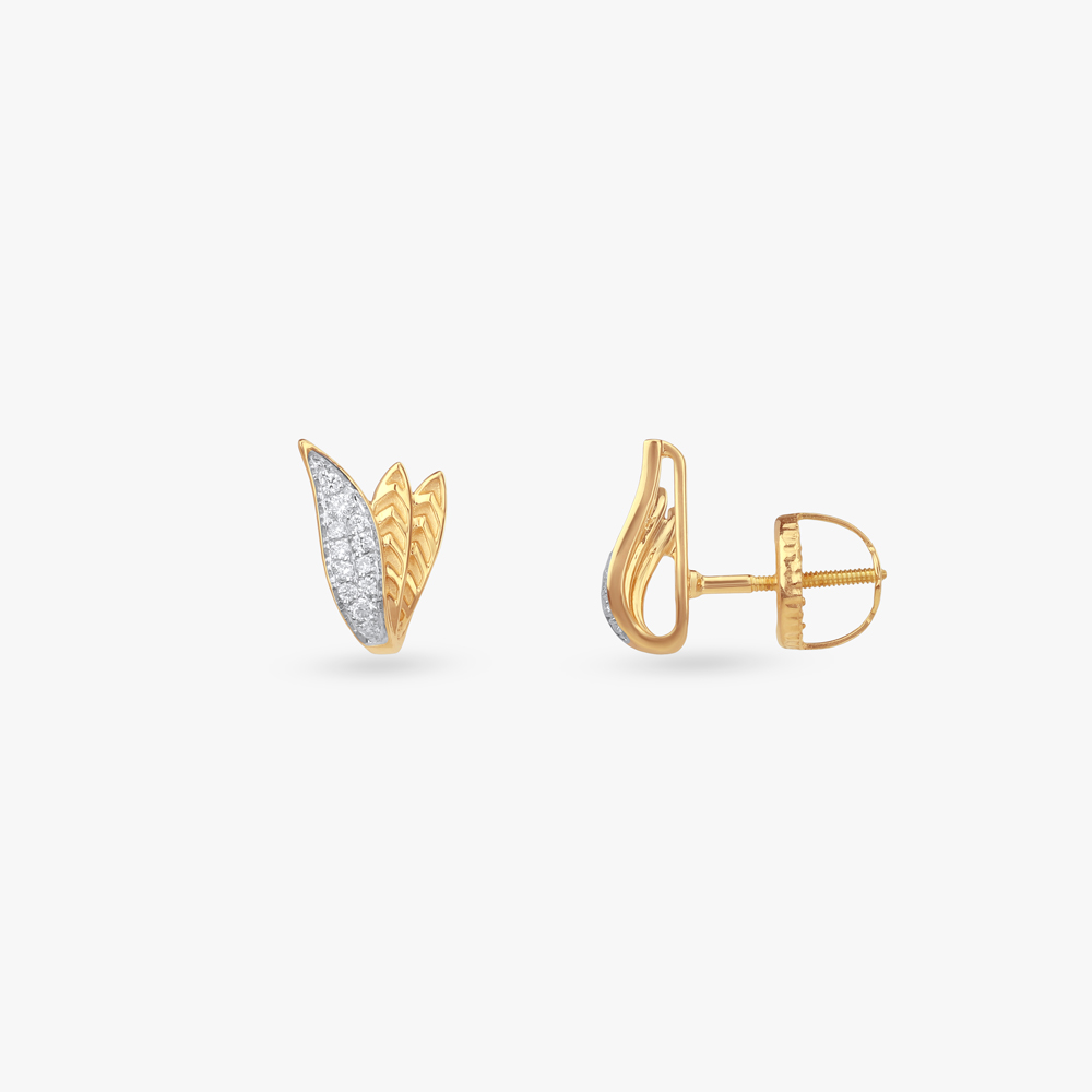 Contour Wing Diamond Stud Earrings,,hi-res image number null