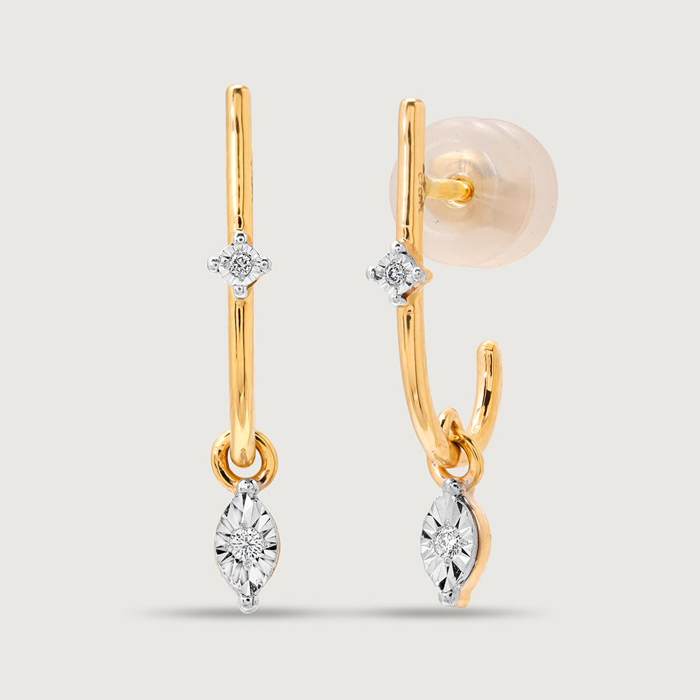 Dazzling Descent 18K Yellow Hoop Earrings,,hi-res image number null