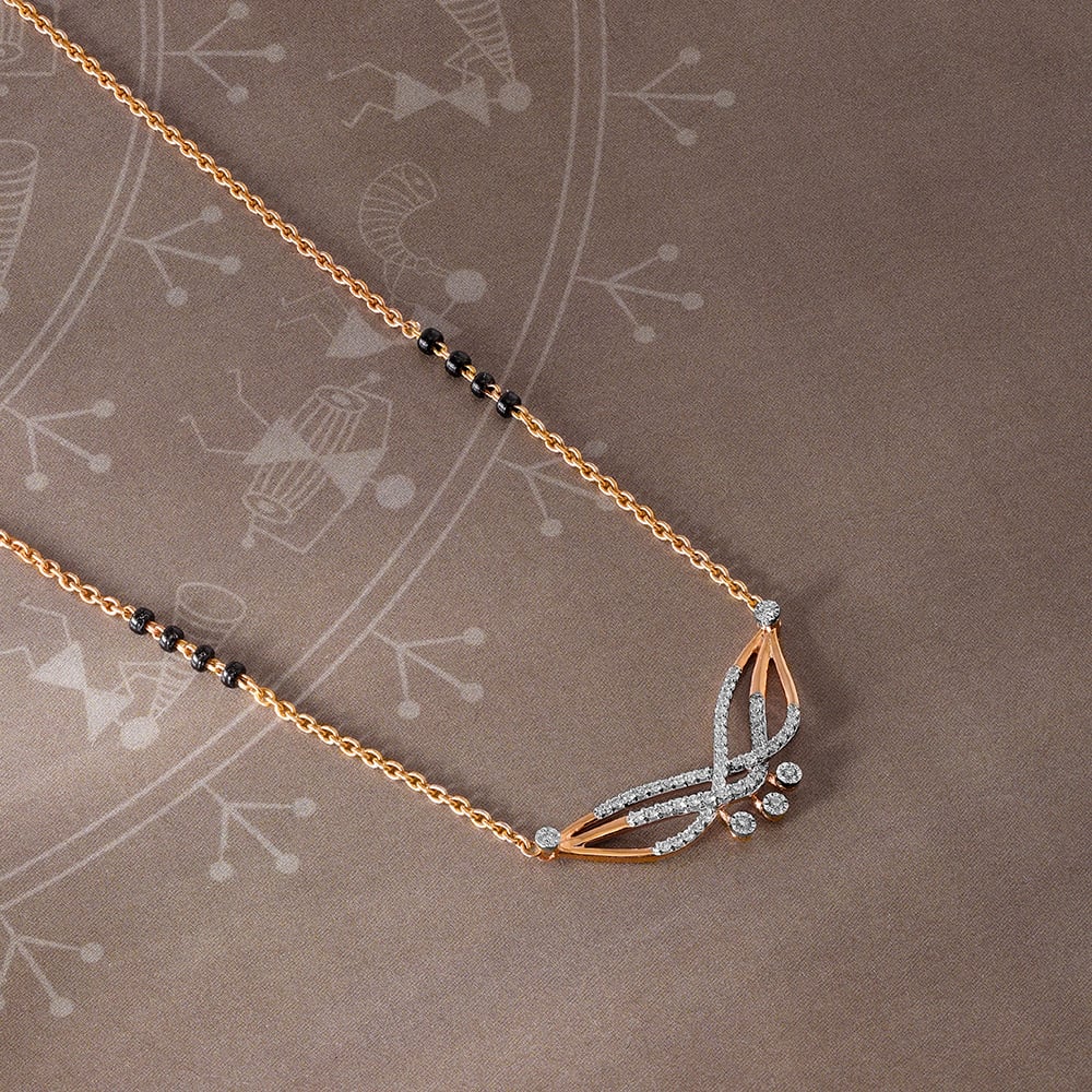 Flight of Elegance 14 Kt Gold and Diamond Mangalsutra,,hi-res image number null