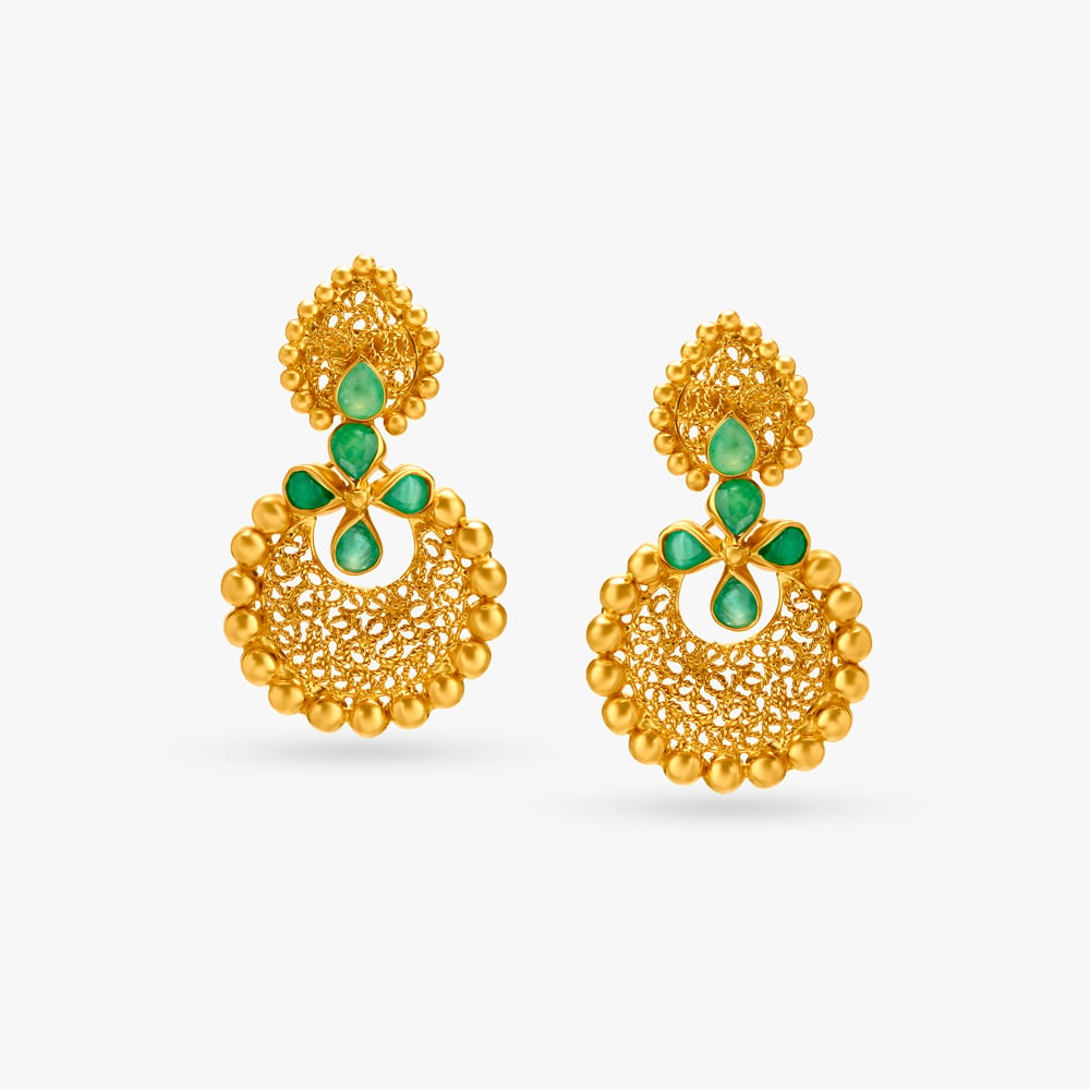 Glinting Emerald Drop Earrings,,hi-res image number null