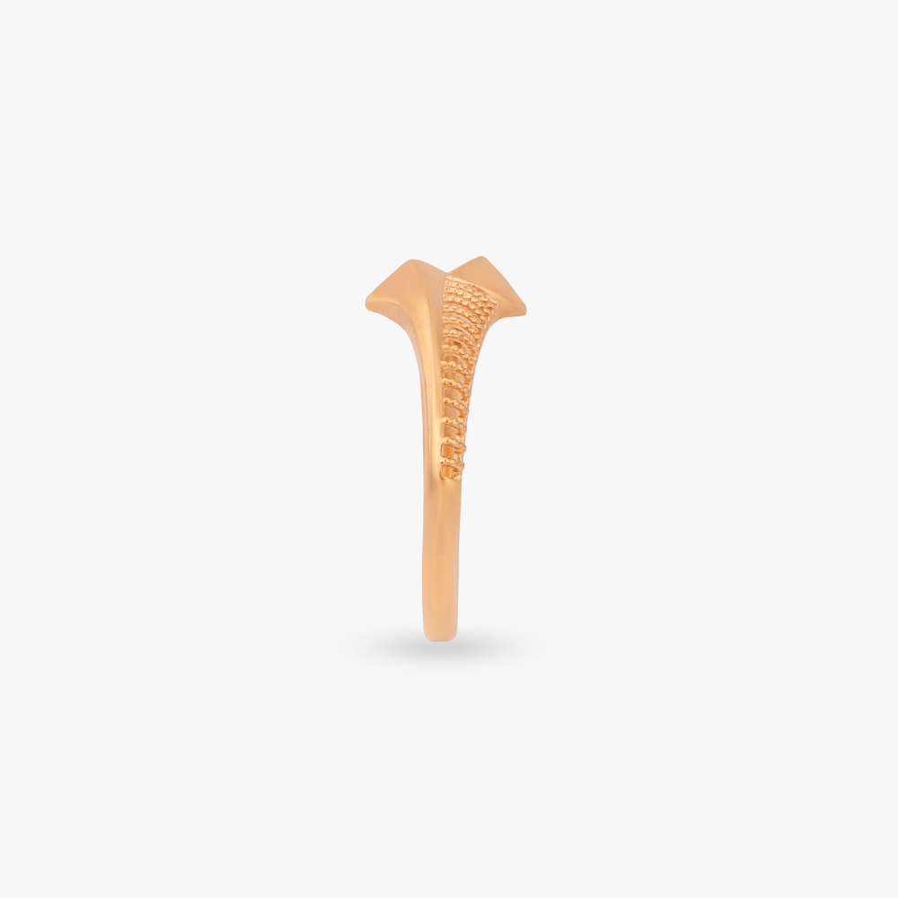 Radiant Ribbed Gold Ring,,hi-res image number null