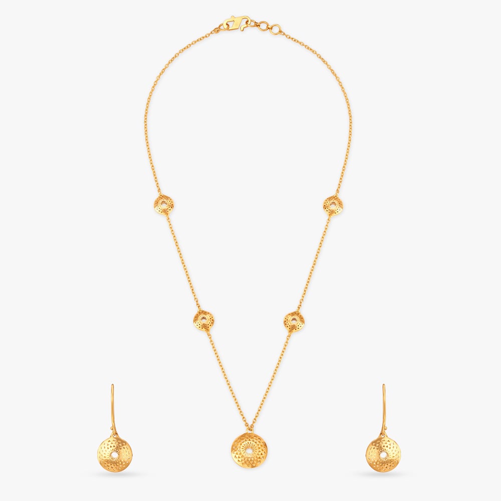 Gold Long Necklace Set (WGLNS133)