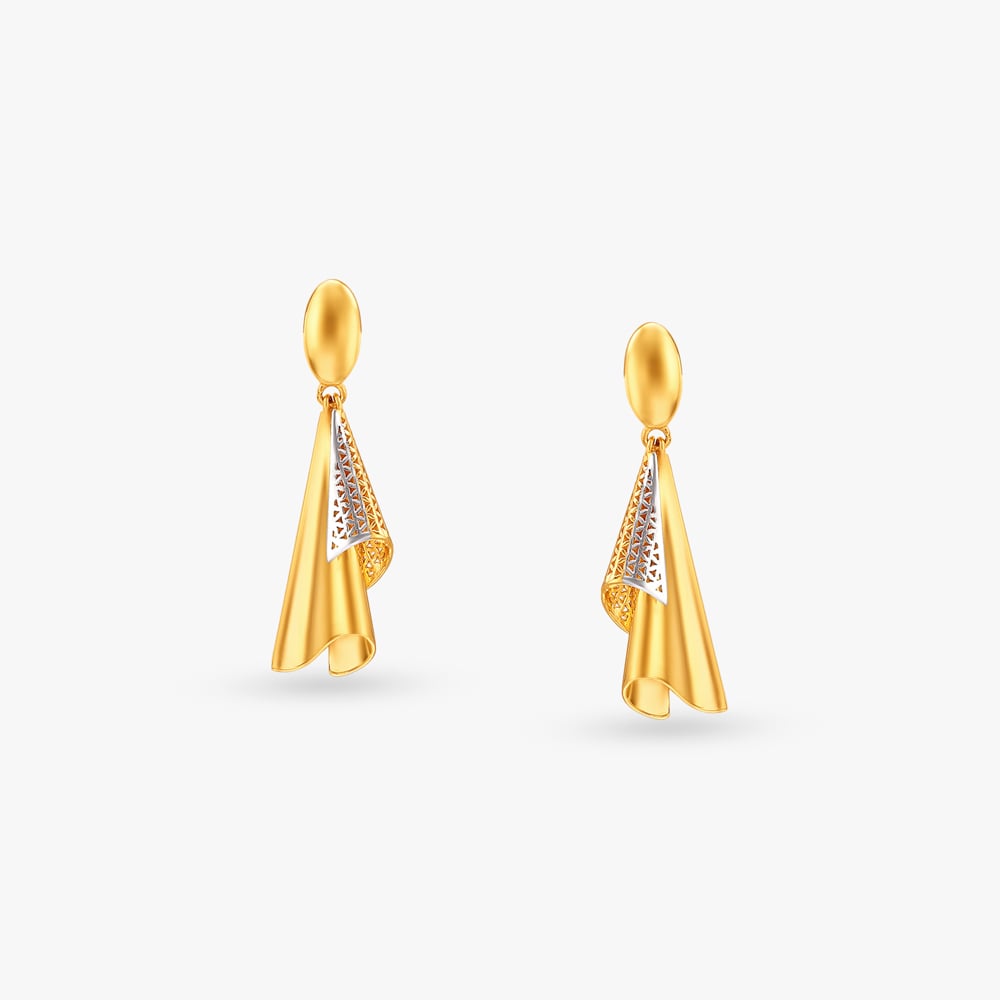 

Elegant Draped Gold Drop Earrings