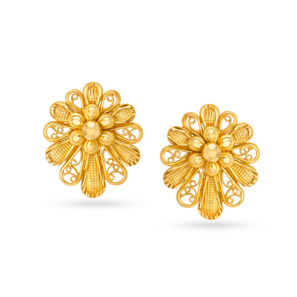 Regal Floral Gold Necklace Set,,hi-res image number null