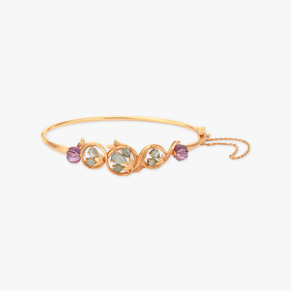 Petal Orbit Gold Bangle,,hi-res image number null