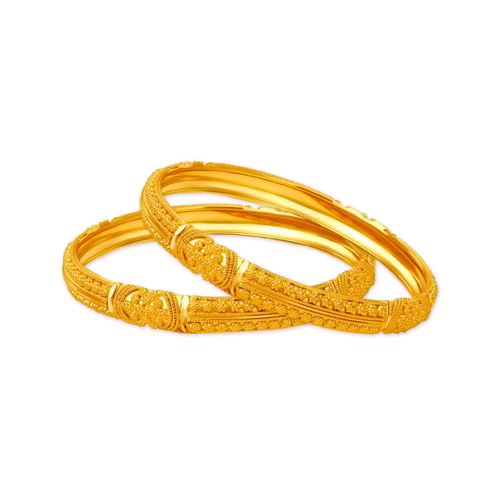 Intricate Charm Gold Bangles,,hi-res image number null