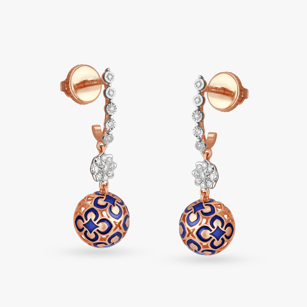 Bold in Blue Diamond Hoop Earrings