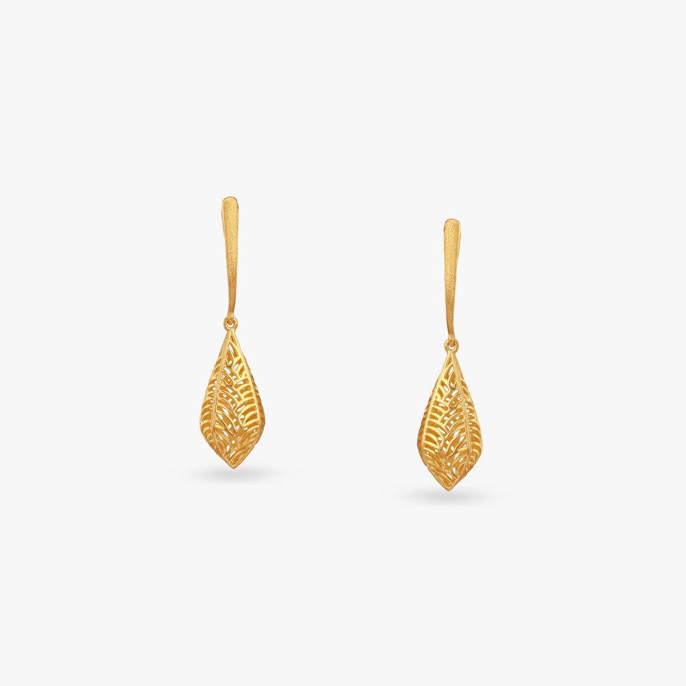 Vine Lace Gold Hoop Earrings,,hi-res image number null
