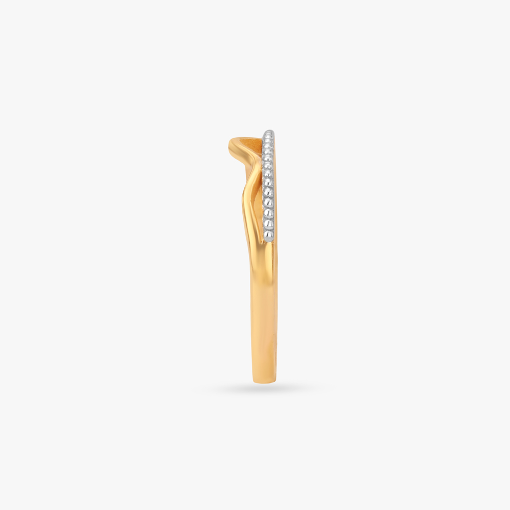 Wavy Whisper Gold Finger Ring,,hi-res image number null