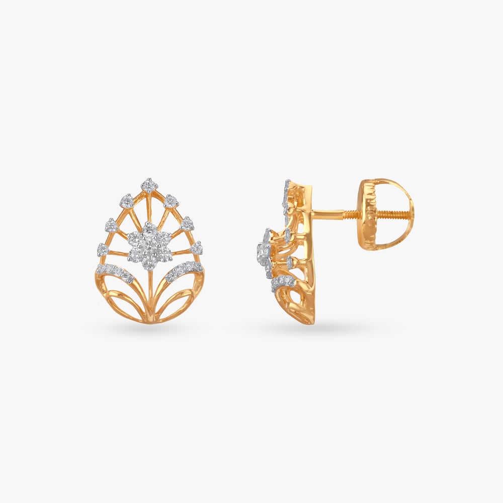 Bloom Arch Diamond Stud Earrings,,hi-res image number null