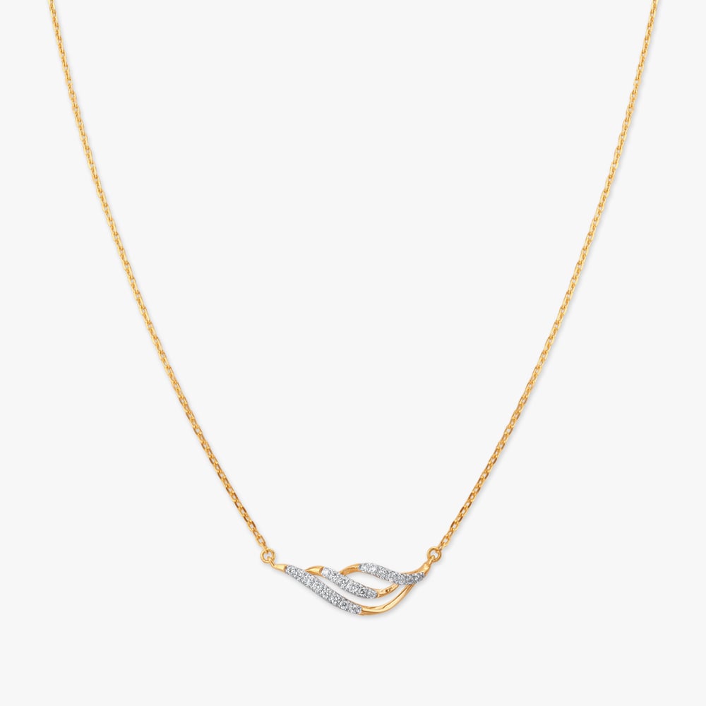 Curvy Chic Diamond Pendant with Chain and Earrings Set,,hi-res image number null