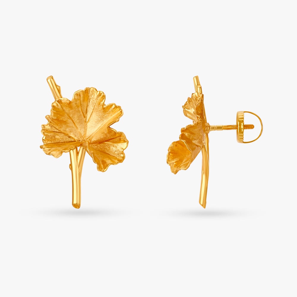 Wood Stalk Stud Earrings,,hi-res image number null