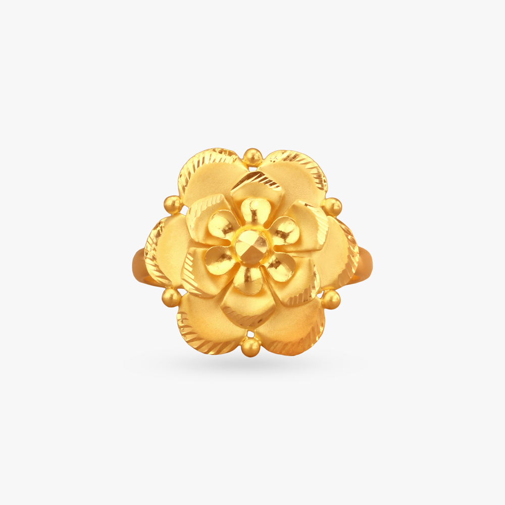 Floral Aura Gold Ring,,hi-res image number null