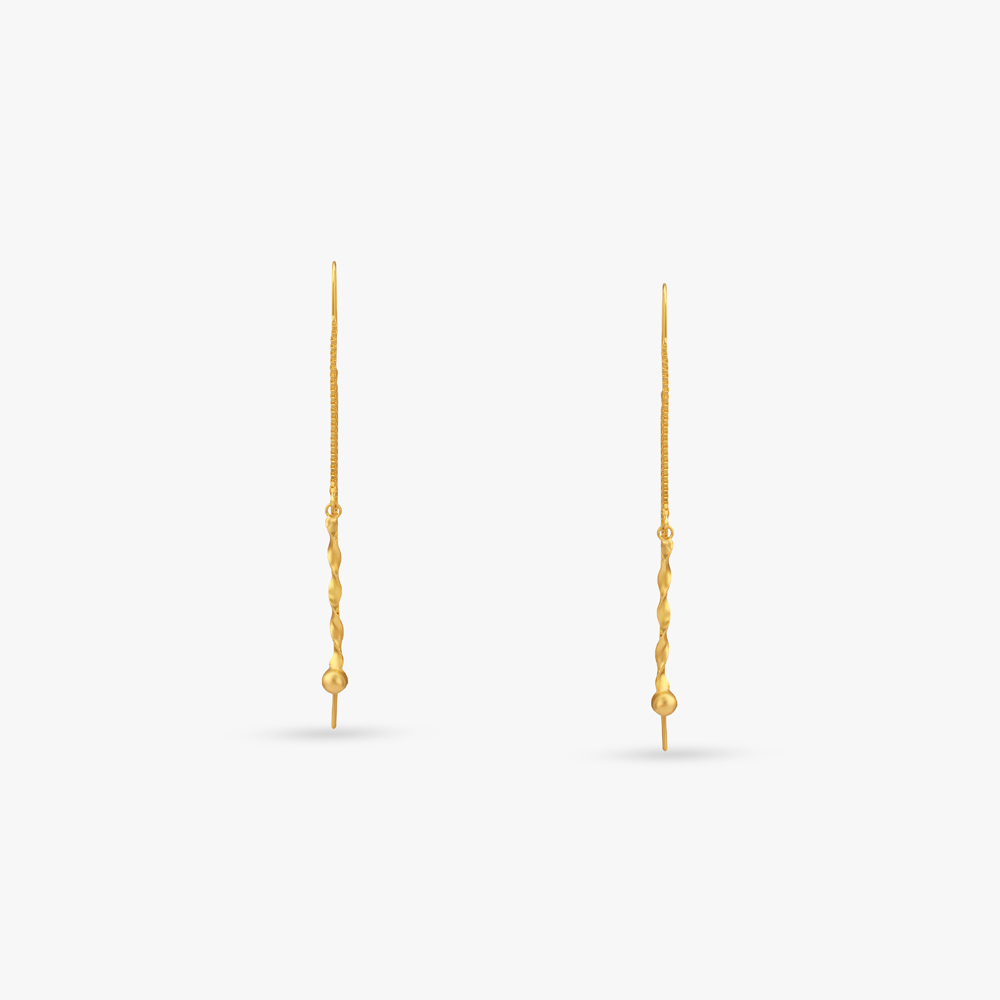 Cascading Twist Gold Hoop Earrings,,hi-res image number null