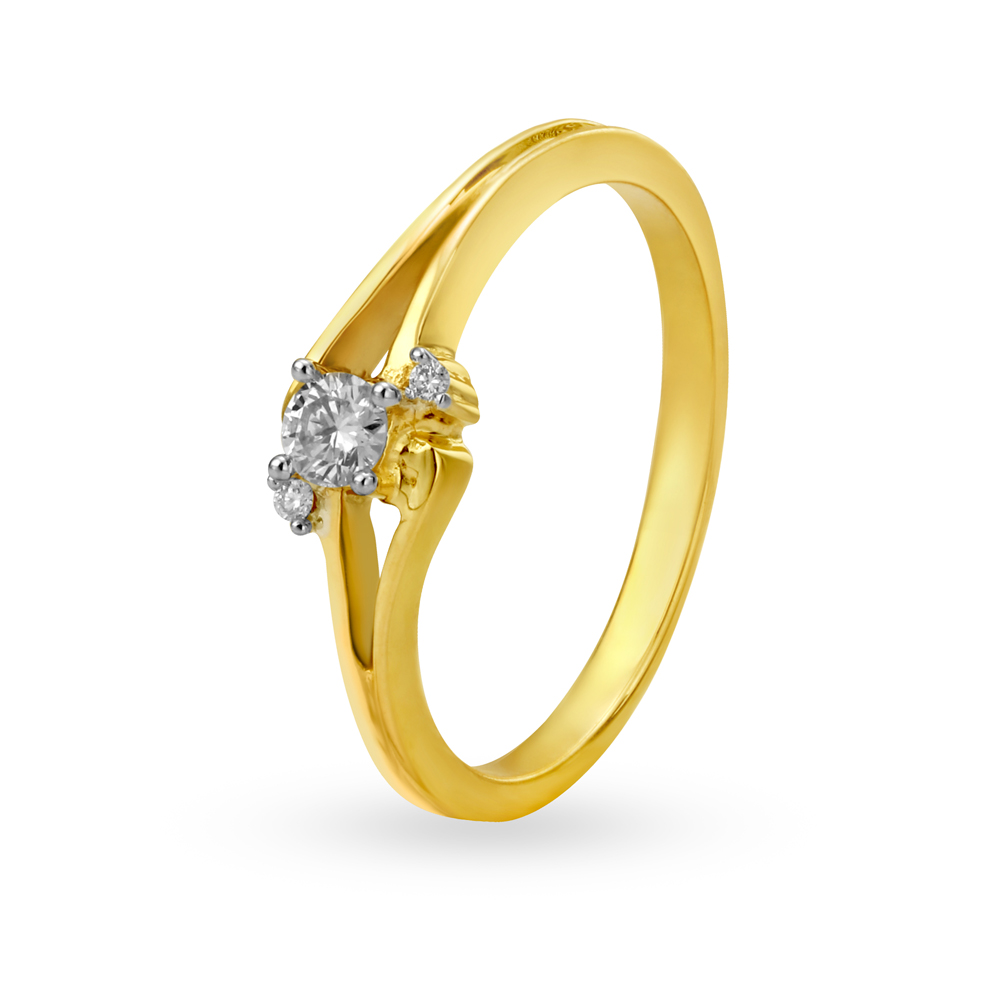 Charming Three Stone Diamond Finger Ring,,hi-res image number null